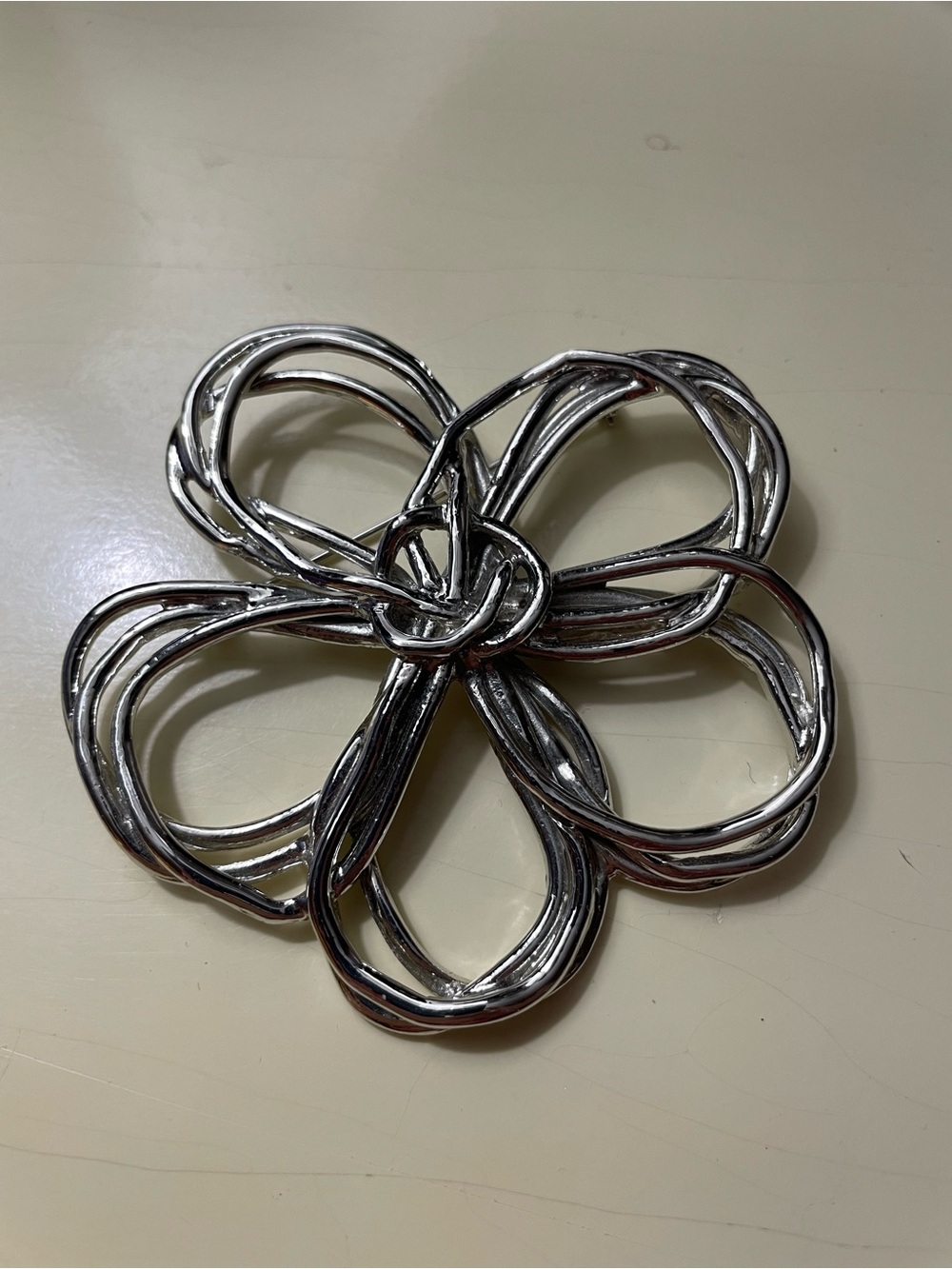 Silver Floral Statement Brooch